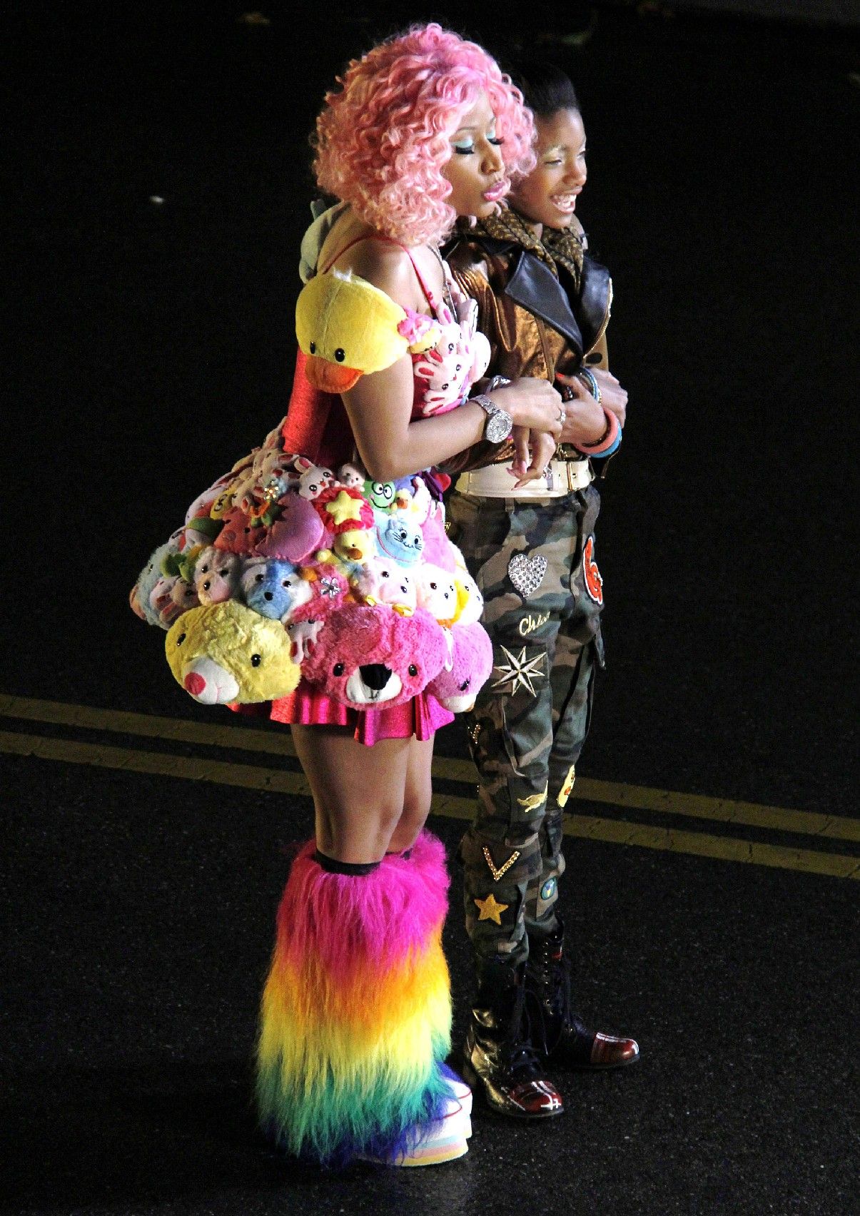 Nicki Minaj and Willow Smith on the set for the music video of 'Fireball' | Picture 118000